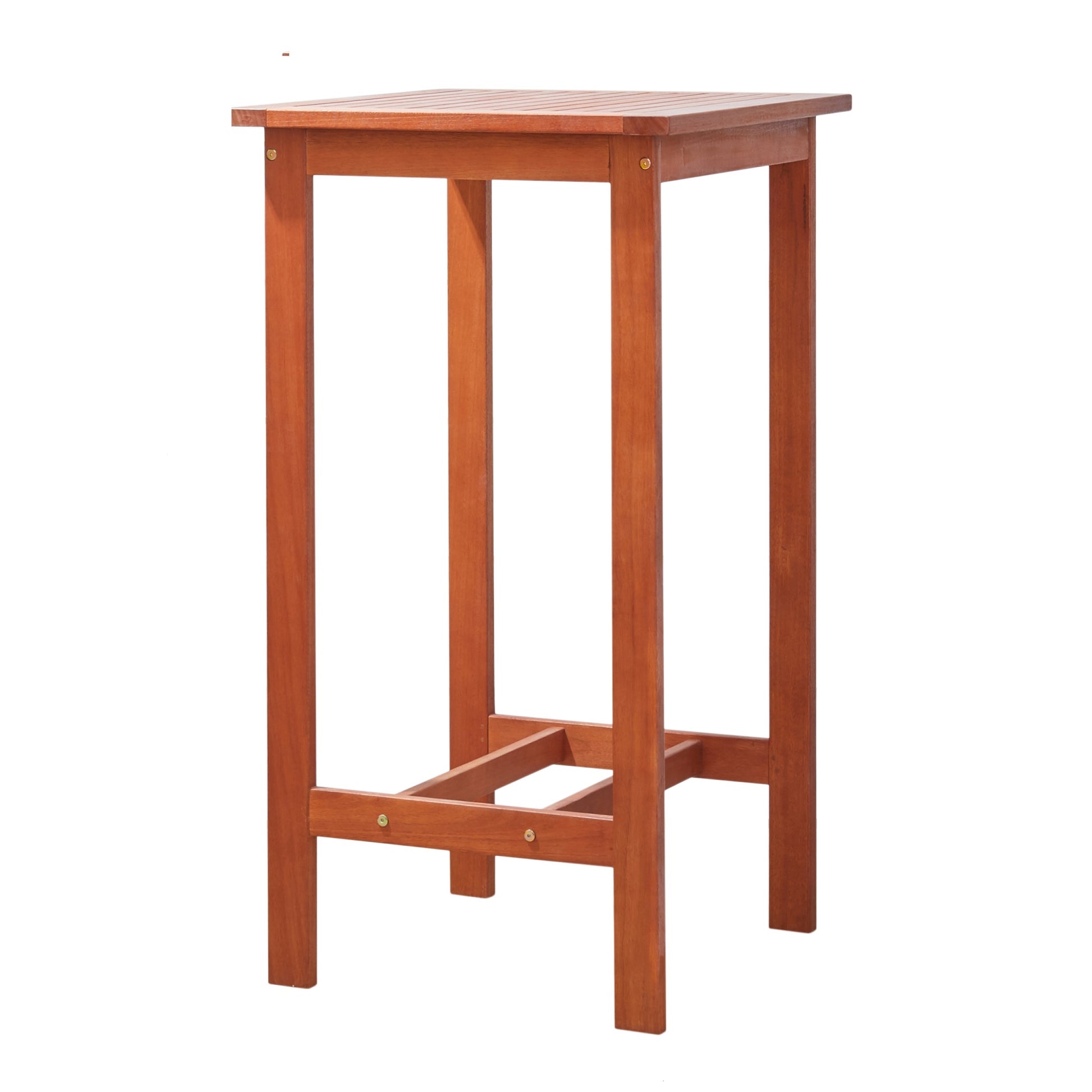 Emilio Reddish Brown Tropical Wood Bar Table Natural Wood Wood Eucalyptus