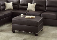 3 Pc Sectional In Espresso Espresso Leather