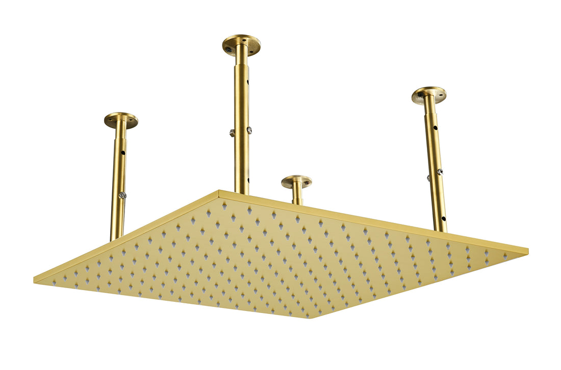 20"X20" Shower Head Stainless Steel Bathroom Showerhead Ceiling Mount Without Led Gold Stainless Steel