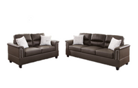 2 Pcs Sofa Set In Espresso Espresso Leather