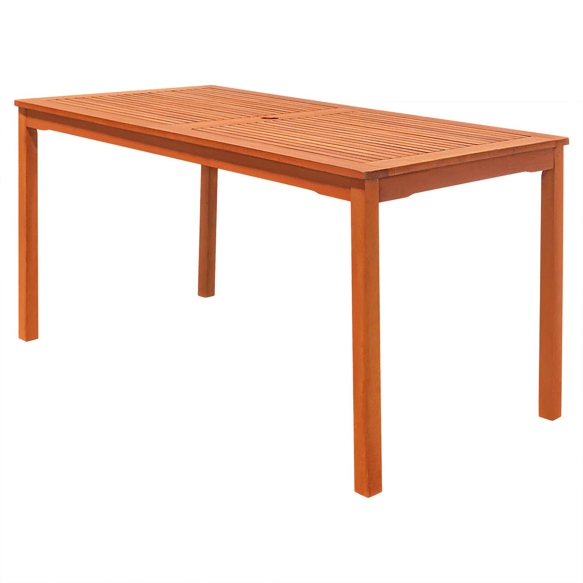 Caladesi Reddish Brown Rectangular Coastal Wood Patio Dining Table For 6 Seaters Natural Wood Wood Eucalyptus