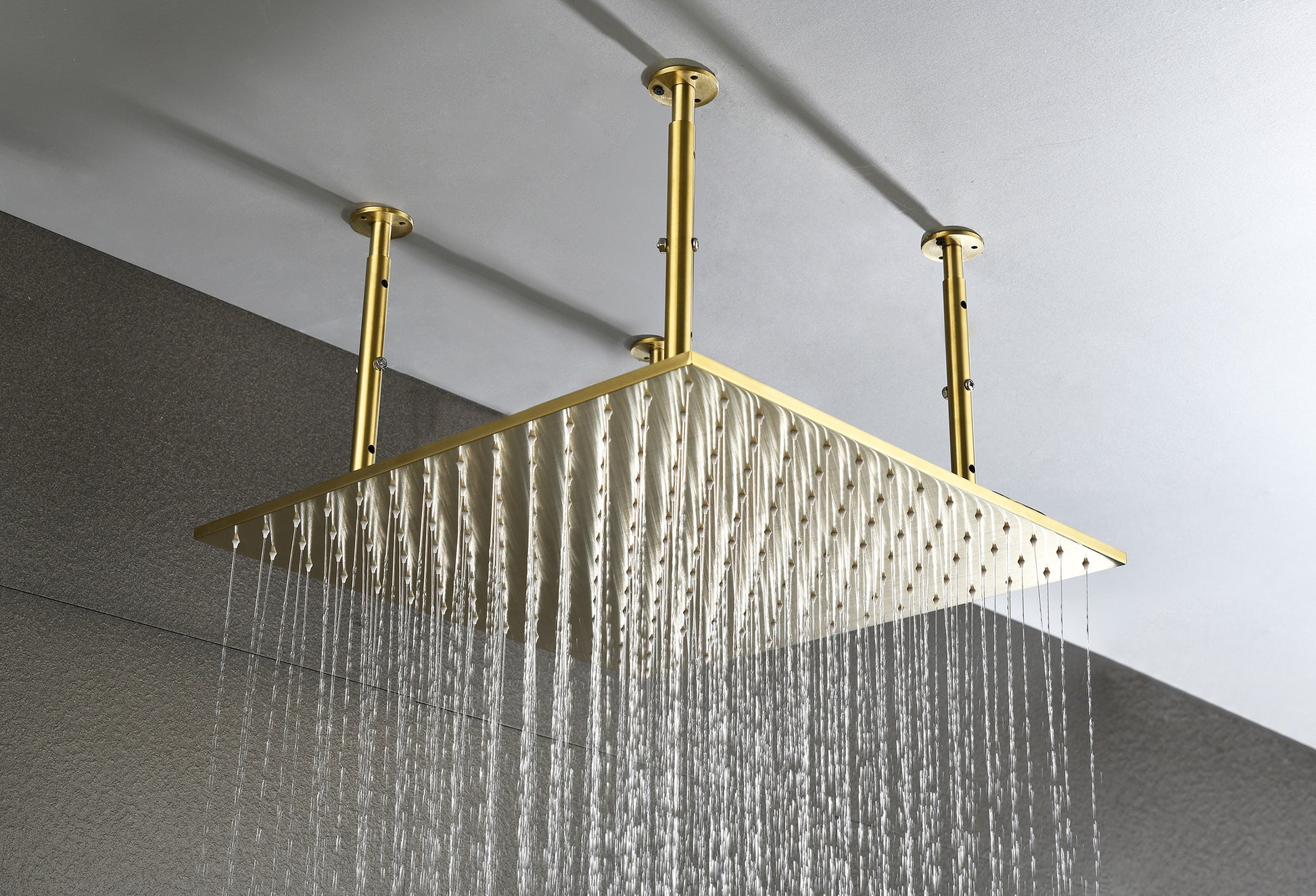 20"X20" Shower Head Stainless Steel Bathroom Showerhead Ceiling Mount Without Led Gold Stainless Steel