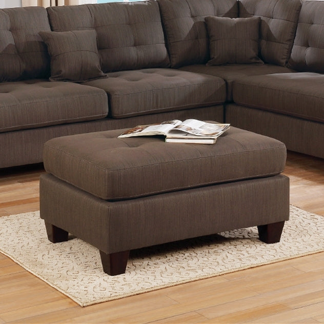 3 Pcs Sectional In Black Coffee Coffee Fabric