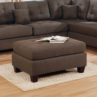 3 Pcs Sectional In Black Coffee Coffee Fabric