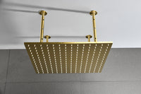 20"X20" Shower Head Stainless Steel Bathroom Showerhead Ceiling Mount Without Led Gold Stainless Steel