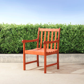 Aina Tropical Reddish Brown Wood Patio Armchair Natural Wood Wood Eucalyptus