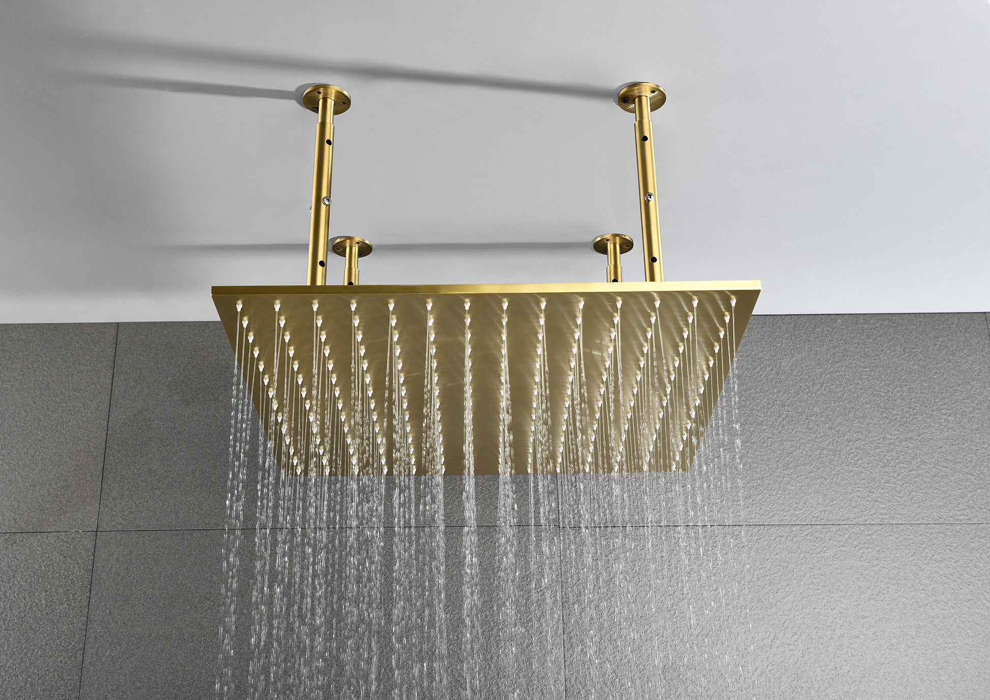20"X20" Shower Head Stainless Steel Bathroom Showerhead Ceiling Mount Without Led Gold Stainless Steel