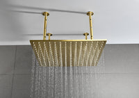 20"X20" Shower Head Stainless Steel Bathroom Showerhead Ceiling Mount Without Led Gold Stainless Steel