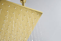 20"X20" Shower Head Stainless Steel Bathroom Showerhead Ceiling Mount Without Led Gold Stainless Steel