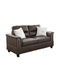 2 Pcs Sofa Set In Espresso Espresso Leather