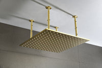 20"X20" Shower Head Stainless Steel Bathroom Showerhead Ceiling Mount Without Led Gold Stainless Steel