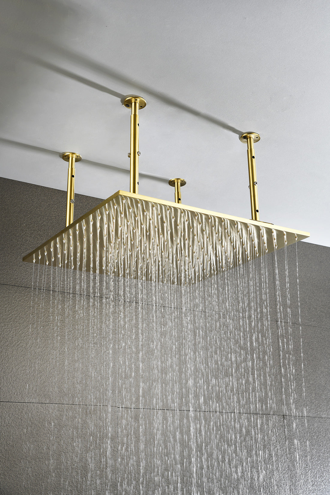 20"X20" Shower Head Stainless Steel Bathroom Showerhead Ceiling Mount Without Led Gold Stainless Steel