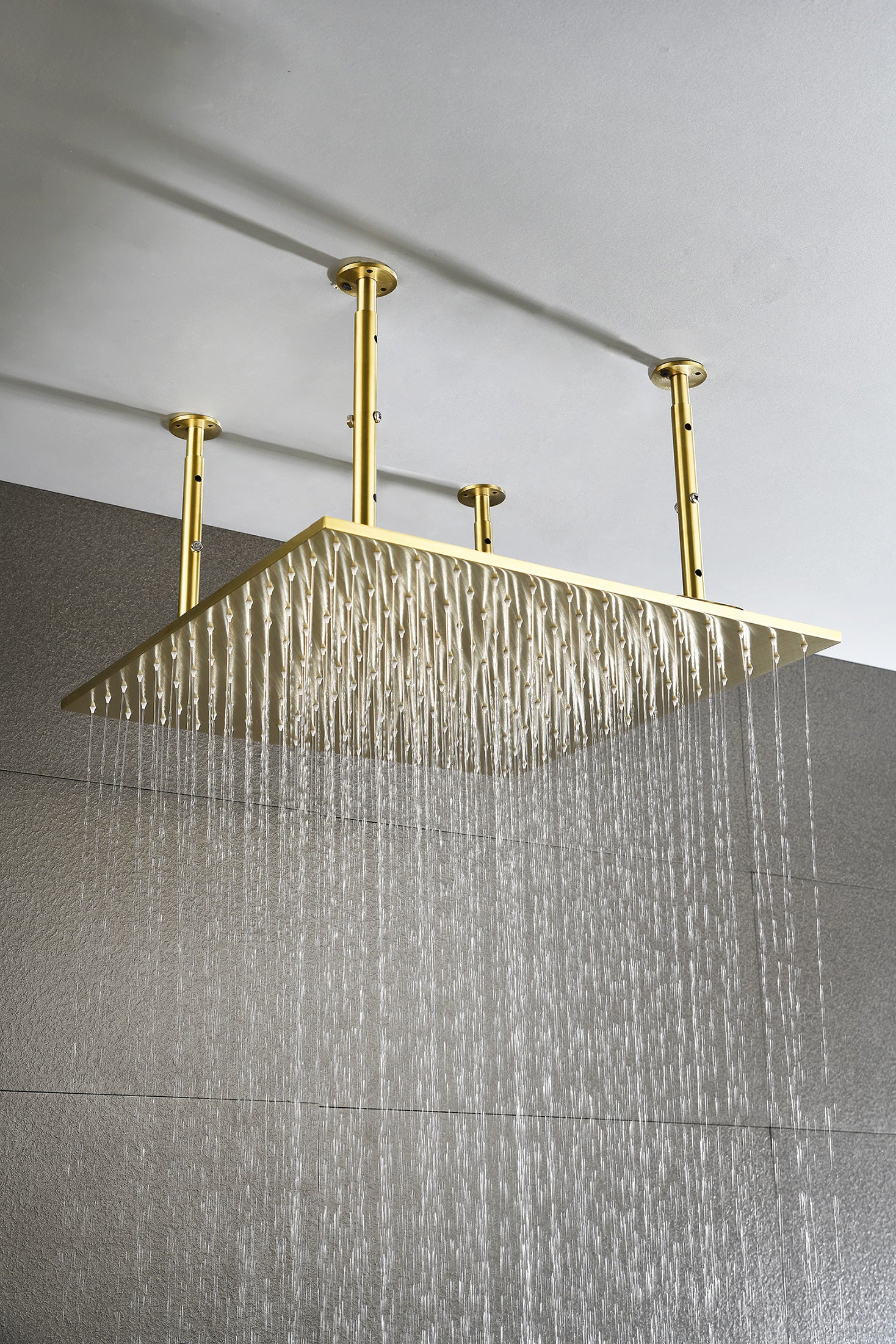 20"X20" Shower Head Stainless Steel Bathroom Showerhead Ceiling Mount Without Led Gold Stainless Steel