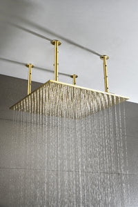20"X20" Shower Head Stainless Steel Bathroom Showerhead Ceiling Mount Without Led Gold Stainless Steel