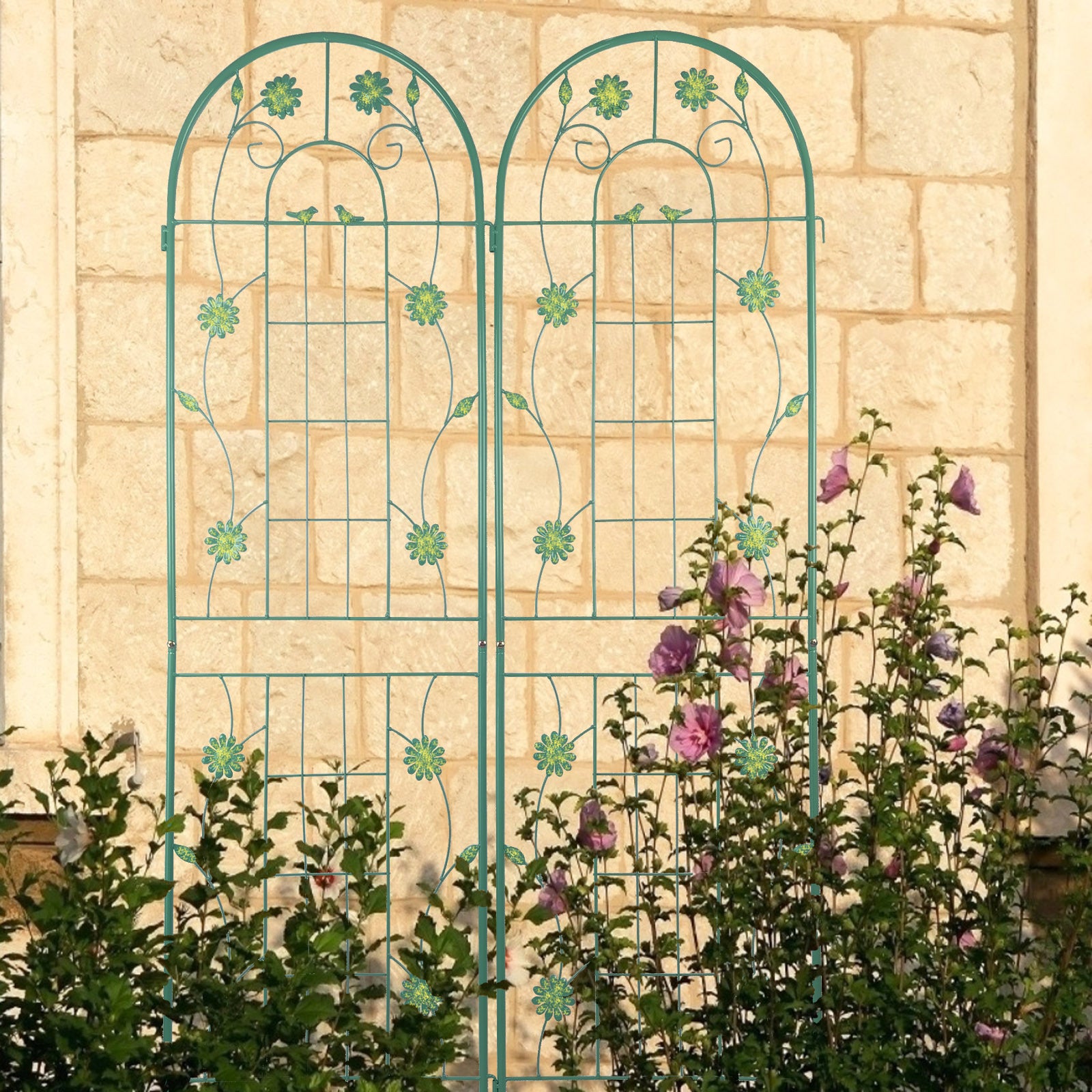 4 Pack Metal Garden Trellis 71" X 19.7" Rustproof Trellis For Climbing Plants Outdoor Flower Support Green Green Garden & Outdoor Iron