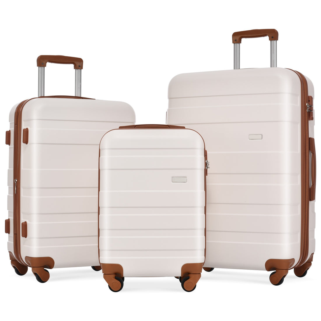 Luggage Sets Model Expandable Abs Hardshell 3Pcs Clearance Luggage Hardside Lightweight Durable Suitcase Sets Spinner Wheels Suitcase With Tsa Lock 20''24''28'' Pink And Brown Pink Abs