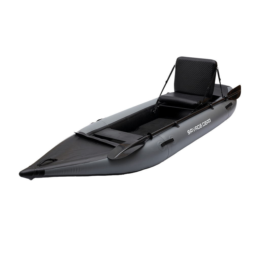 2 Person Inflatable Kayak Fishing Pvc Kayak Boat The Dimension Is 130'' *43'' *11.8'' Inflatable Boat Rescue Rubber Rowing Boat With Pump, Aluminum Alloy Seat, Paddle, Inflatable Mat, Repair Kit, Fin Grey Pvc