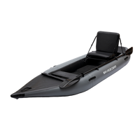 2 Person Inflatable Kayak Fishing Pvc Kayak Boat The Dimension Is 130'' *43'' *11.8'' Inflatable Boat Rescue Rubber Rowing Boat With Pump, Aluminum Alloy Seat, Paddle, Inflatable Mat, Repair Kit, Fin Grey Pvc