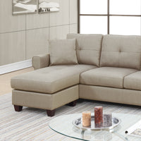 2 Pcs Sectional In Beige Beige Fabric