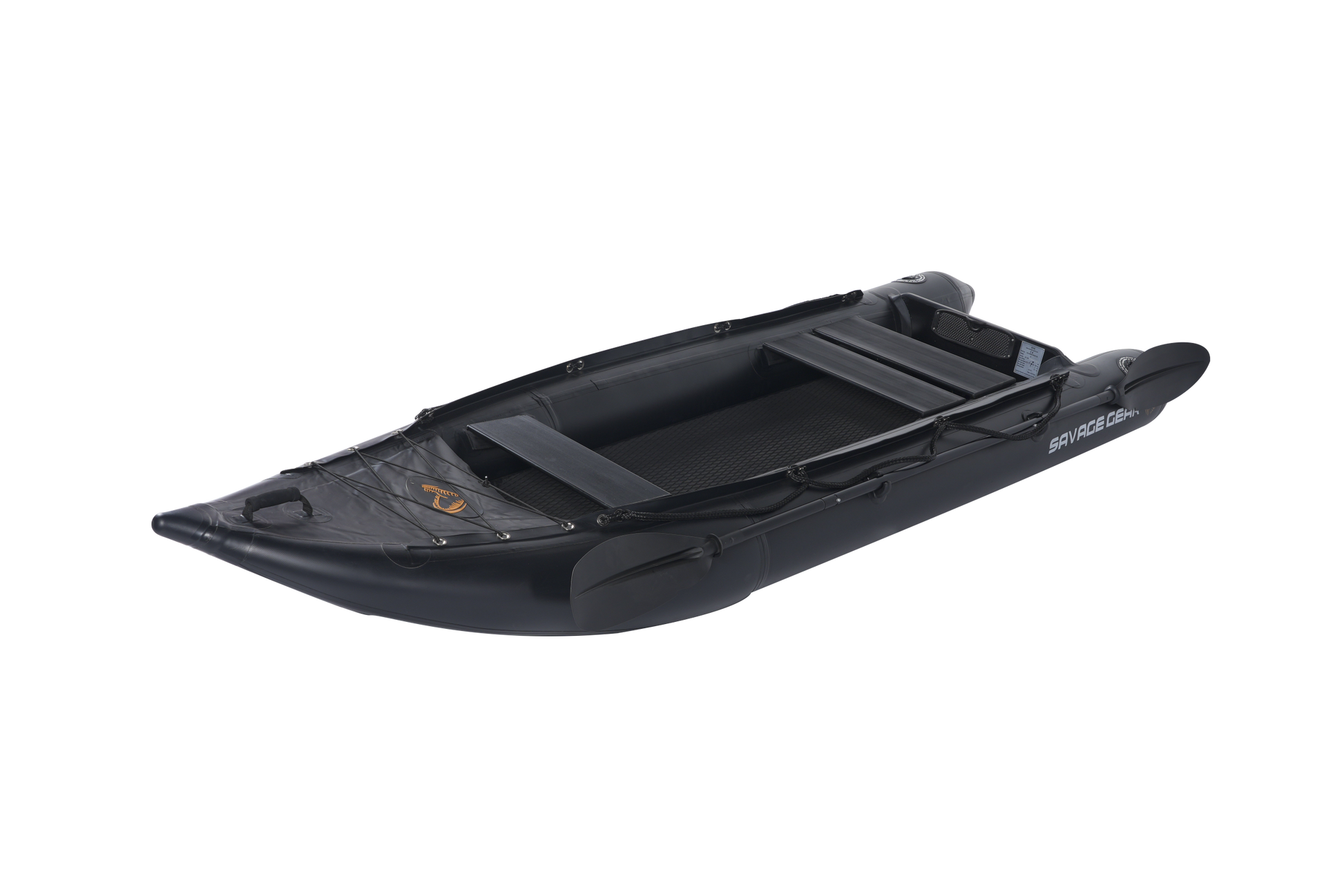 2 Person Inflatable Kayak Fishing Pvc Kayak Boat The Dimension Is 130'' *43'*11.8'' Inflatable Boat Rescue Rubber Rowing Boat With Pump, Aluminum Alloy Seat, Paddle, Inflatable Mat, Repair Kit, Fin Black Pvc