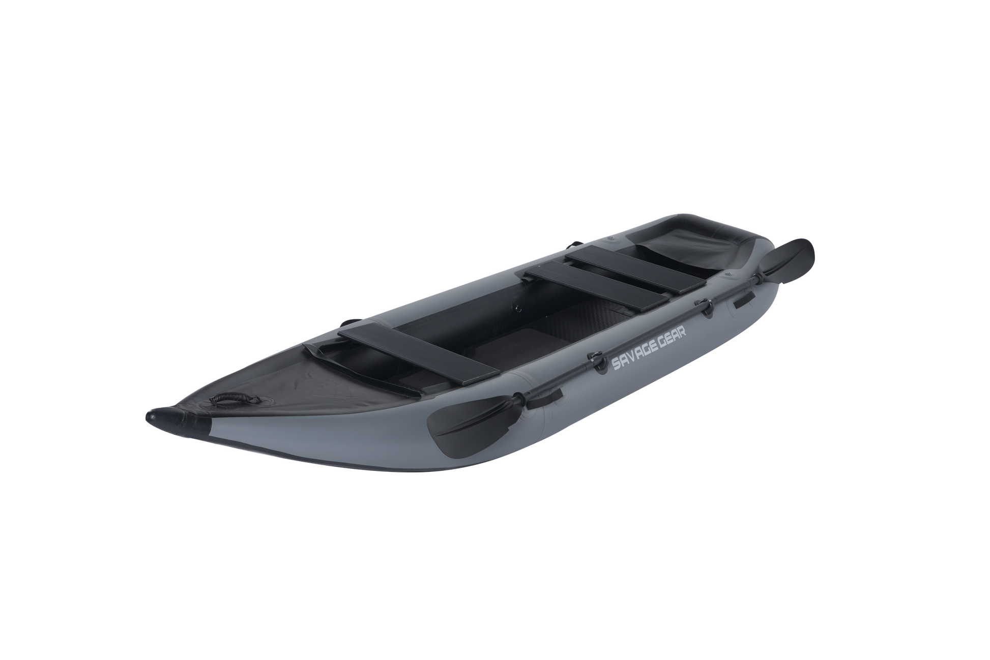 2 Person Inflatable Kayak Fishing Pvc Kayak Boat The Dimension Is 130'' *43'' *11.8'' Inflatable Boat Rescue Rubber Rowing Boat With Pump, Aluminum Alloy Seat, Paddle, Inflatable Mat, Repair Kit, Fin Grey Pvc