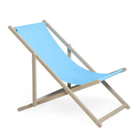 Beach Sling Patio Chair Set Of 2,Wooden Folding Outdoor Chairs For Outside 3 Level Height Adjustable, Portable Reclining Beach Chair Blue Solid Wood