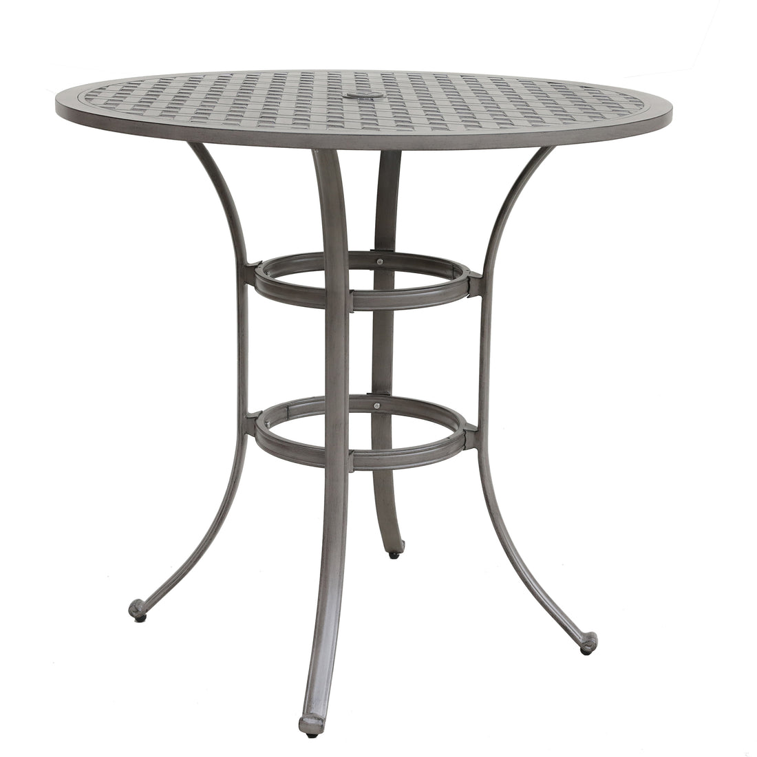 42 Inches Cast Aluminum Round Bar Table Grey Aluminium