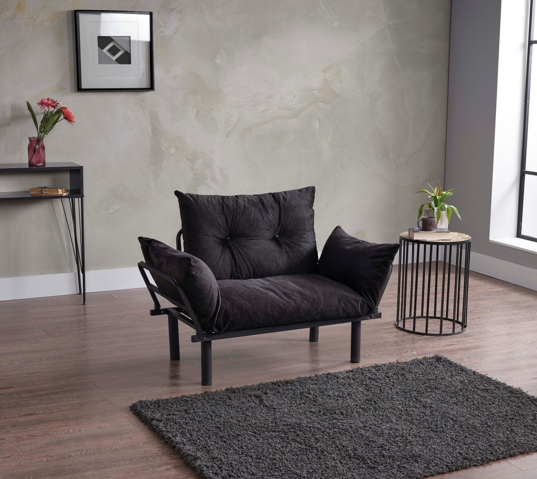 Sona Futon Beautiful Seat Black Metal Metal