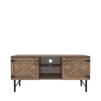 Loft Wood 2 Cupboards Vintage Tv Stand Walnut 80 89 Inches Vintage Wood