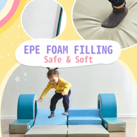 Soft Climb And Crawl Foam Playset 10 In 1, Safe Soft Foam Nugget Block For Infants, Preschools, Toddlers, Kids Crawling And Climbing Indoor Active Play Structure Colorful Foam