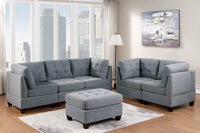 Living Room Furniture Tufted Armless Chair Grey Linen Like Fabric 1Pc Armless Chair Cushion Nail Heads Wooden Legs Grey Primary Living Space Contemporary,Modern Fabric