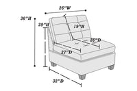 Contemporary Modular Sectional 8Pc Set Living Room Furniture Corner L Sectional Black Coffee Linen Like Fabric Tufted Nail Heads 3X Corner Wedge 3X Armless Chair And 2X Ottoman Coffee Wood Primary Living Space Cushion Back Contemporary,Modern Modular