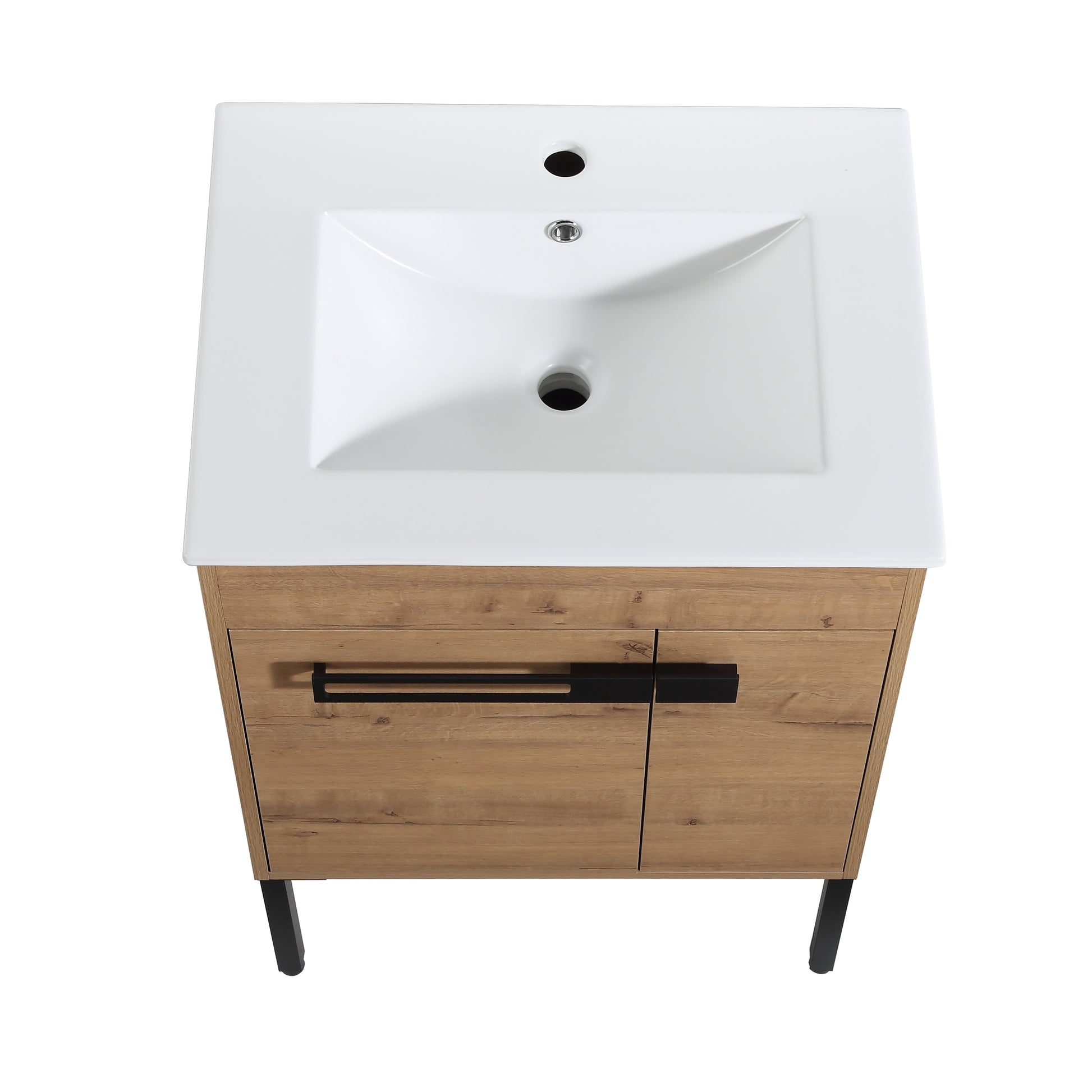 24 Inch Bathroom Vanity With Sink, Freestanding Bathroom Vanity Or Floating Is Optional Conversion24*18 00324Imo 1 Kd Packing Imitative Oak Plywood