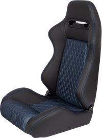 Racing Seat Black Blue Vinyl