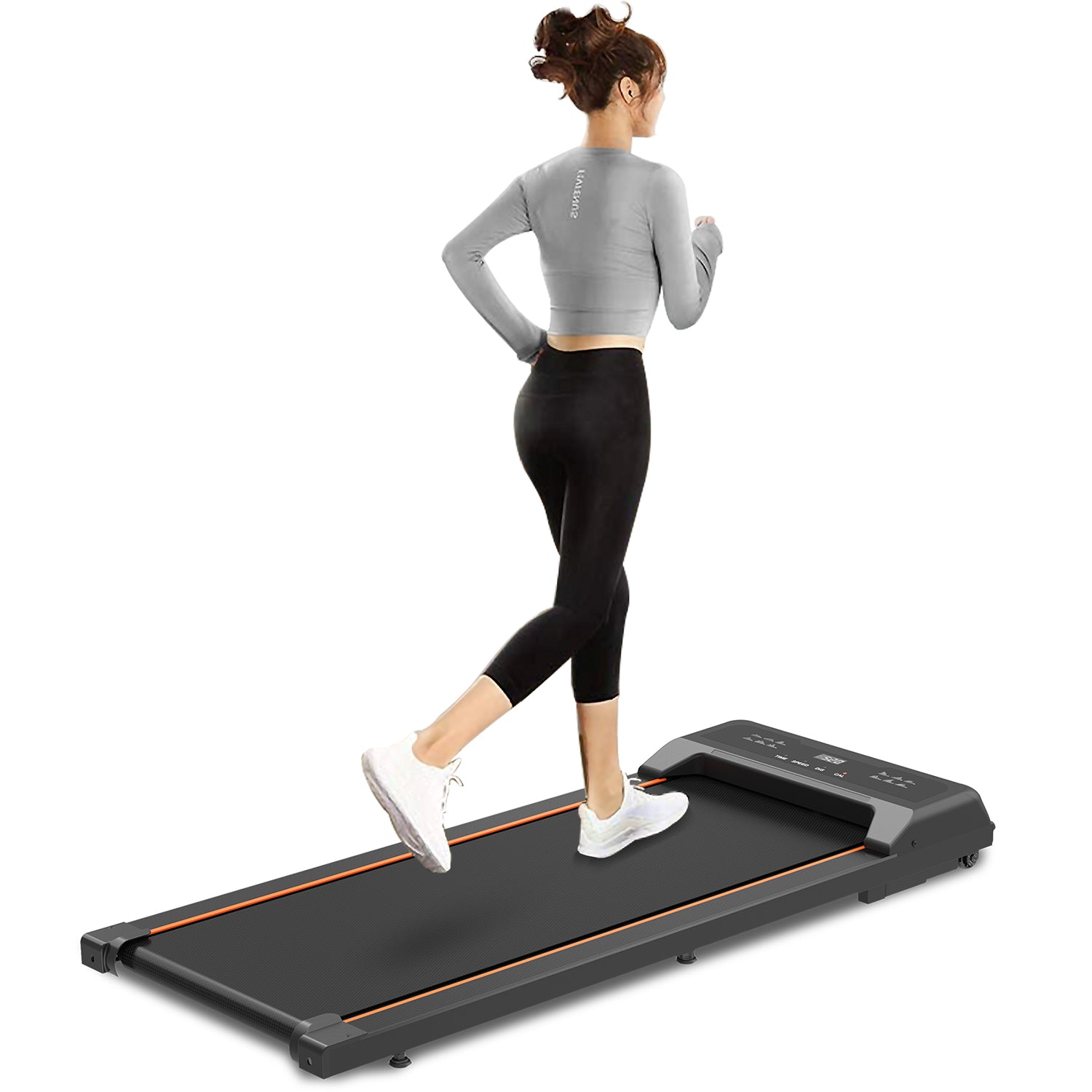 Walking Pad Under Desk Treadmill, Led Display And Remote Control Portable Treadmill For Home And Office, 2.5Hp 265Lbs Indoor Fitness Black Without Portable Office American Design Gym Abs Pc Steel