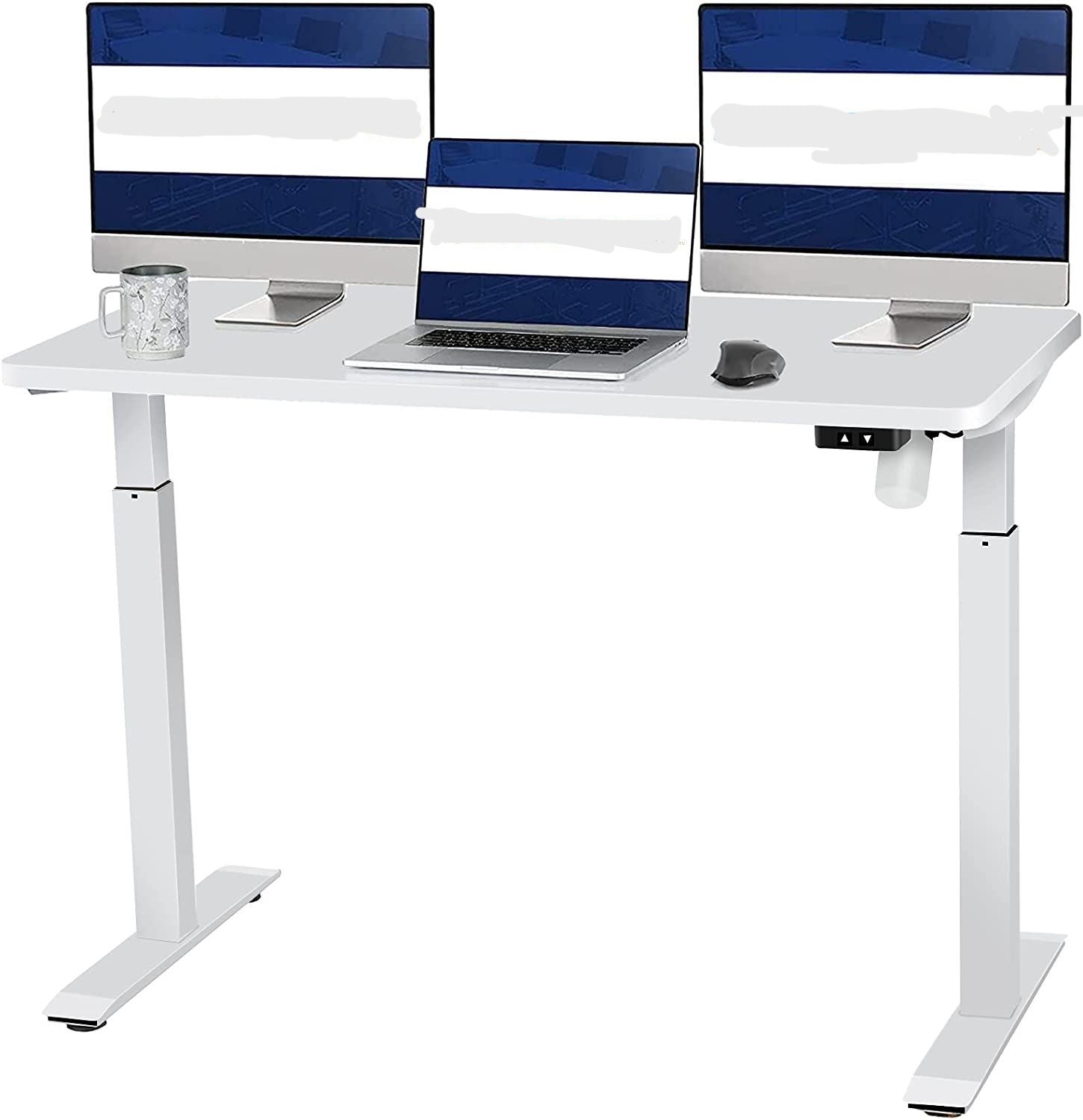 Whole Piece Electric Standing Desk, 48 X 24 Inches Height Adjustable Desk, Sit Stand Desk Home Office Desks White White Particle Board