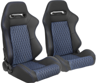 Racing Seat Black Blue Vinyl