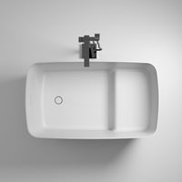 47'' Solid Surface Stone Resin Freestanding Japanese Soaking Bathtub With Built In Seat White Engineered Stone