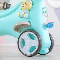 Rocking Horse For Toddlers, Balance Bike Ride On Toys With Push Handle, Backrest And Balance Board For Baby Girl And Boy, Unicorn Kids Riding Birthday Blue Blue Hdpe