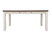 Classic Dining Room Furniture Rectangular Dining Table 1Pc Dining Table Only White Rubberwood Walnut Acacia Veneer Table Top W Pull Out Drawers White Walnut White Dining Room Classic,Contemporary,Modern,Transitional Rubberwood Rectangular Kitchen &