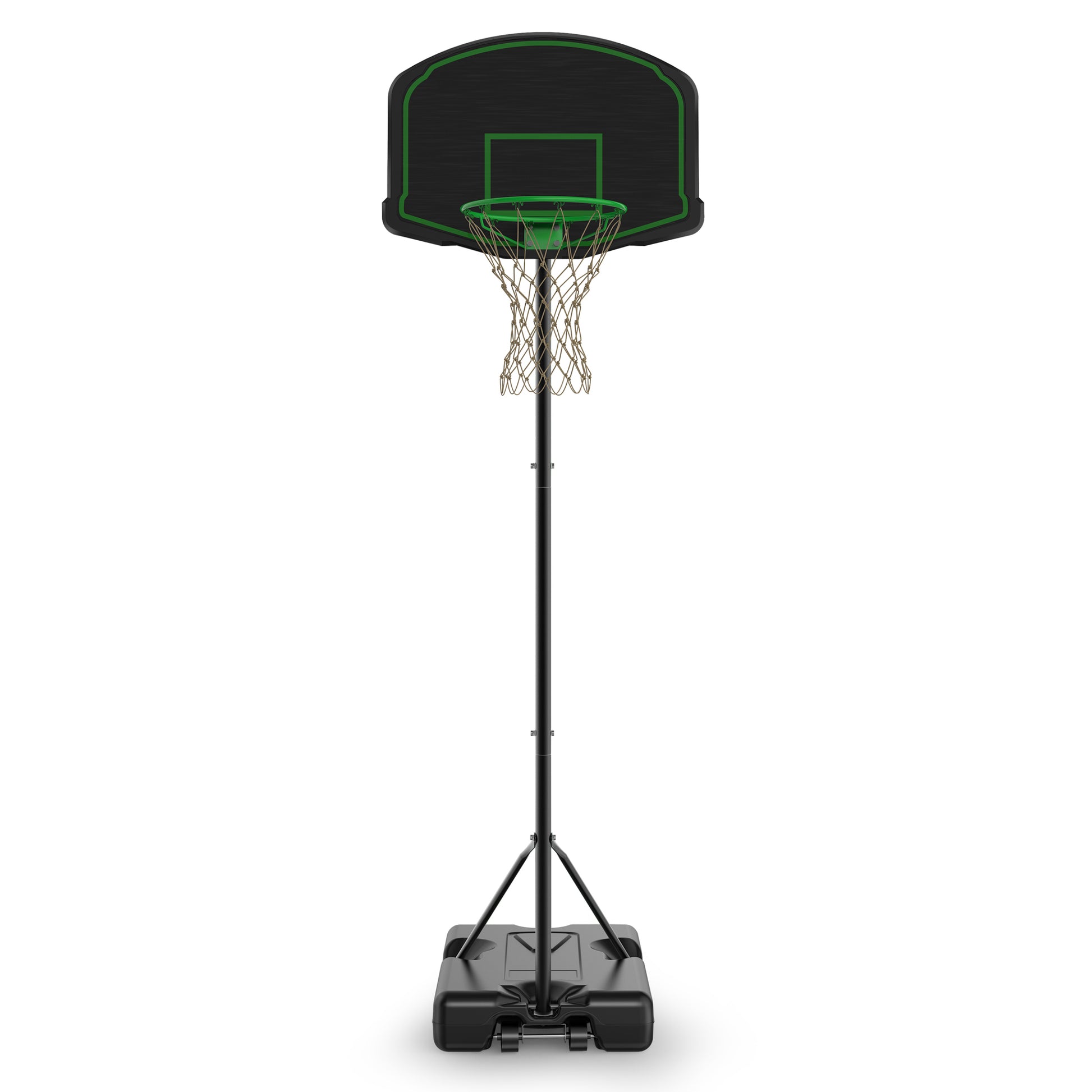 Basketball Hoop System Stand With 30In Backboard, Height Adjustable 60Inch 78Inch For Indoor Outdoor, Fillable Base With Wheels For Kids, Youth Black Steel