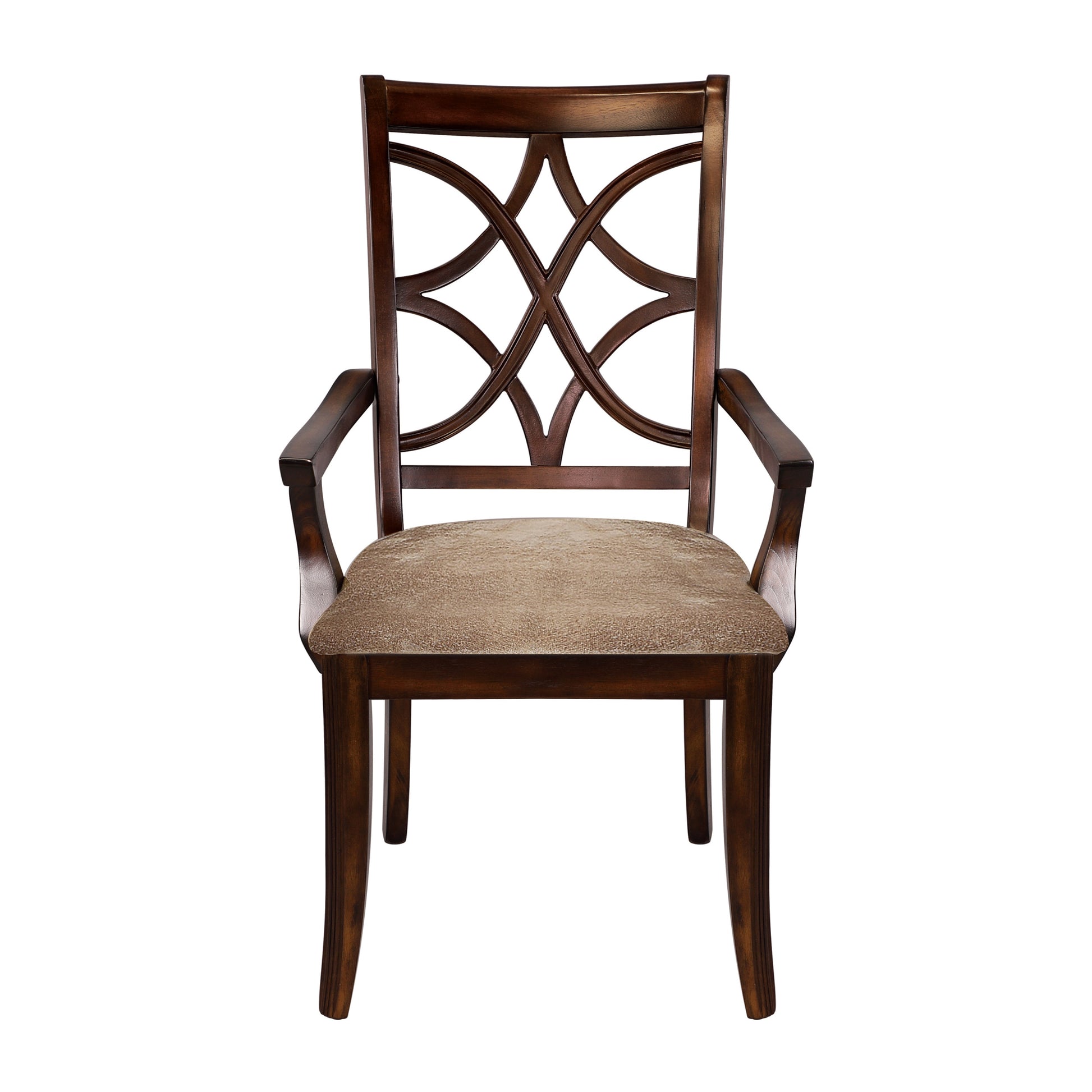 Cherry Finish Formal Dining 7Pc Set Dining Table W Extension Leaves 2X Armchairs And 4X Side Chairs Wooden Dining Room Furniture Fabric Upholstered Wood Cherry Seats 6 Wood Extendable Dining Table With Chair Wood