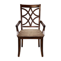 Cherry Finish Formal Dining 7Pc Set Dining Table W Extension Leaves 2X Armchairs And 4X Side Chairs Wooden Dining Room Furniture Fabric Upholstered Wood Cherry Seats 6 Wood Extendable Dining Table With Chair Wood