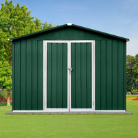 Metal Garden Sheds 6Ftx8Ft Outdoor Green White Green Metal