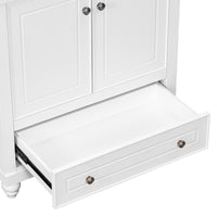 30" Bathroom Vanity Without Sink, Base Only, Cabinet With Doors And Drawer, Solid Frame And Mdf Board, White White Solid Wood Mdf