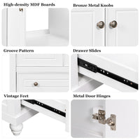 30" Bathroom Vanity With Sink, Combo, Cabinet With Doors And Drawer, Solid Frame And Mdf Board, White White Solid Wood Mdf