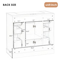 36" Bathroom Vanity Without Sink, Cabinet Base Only, One Cabinet And Six Drawers, Green Green Solid Wood Mdf