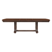 Traditional Formal Dining Room Furniture 1Pc Table With Separate Extension Leaf Classic Routed Pilasters, Moldings And Decorative Pediments Dark Oak Finish Dark Oak Dining Room Traditional Wood
