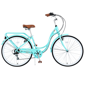 7 Speed, Steel Frame, Multiple Colors 26 Inch Ladies Bicycle Green Steel