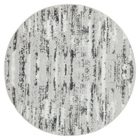 Milano Washable Manhattan Silver Woven Round Area Rug Multicolor Polyester